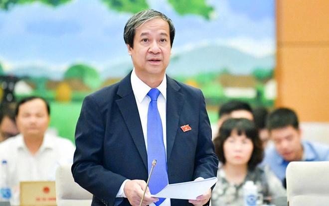 Minister of Education and Training Nguyen Kim Son asked teachers to change old habits, mindsets, ways of thinking and doing. Photo: Ministry of Education and Training