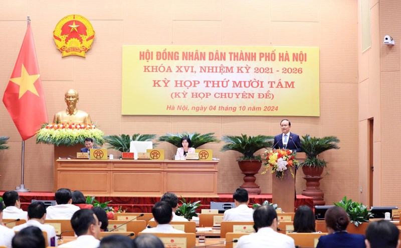 The 18th session of the Hanoi People's Council. Photo: Viet Thanh