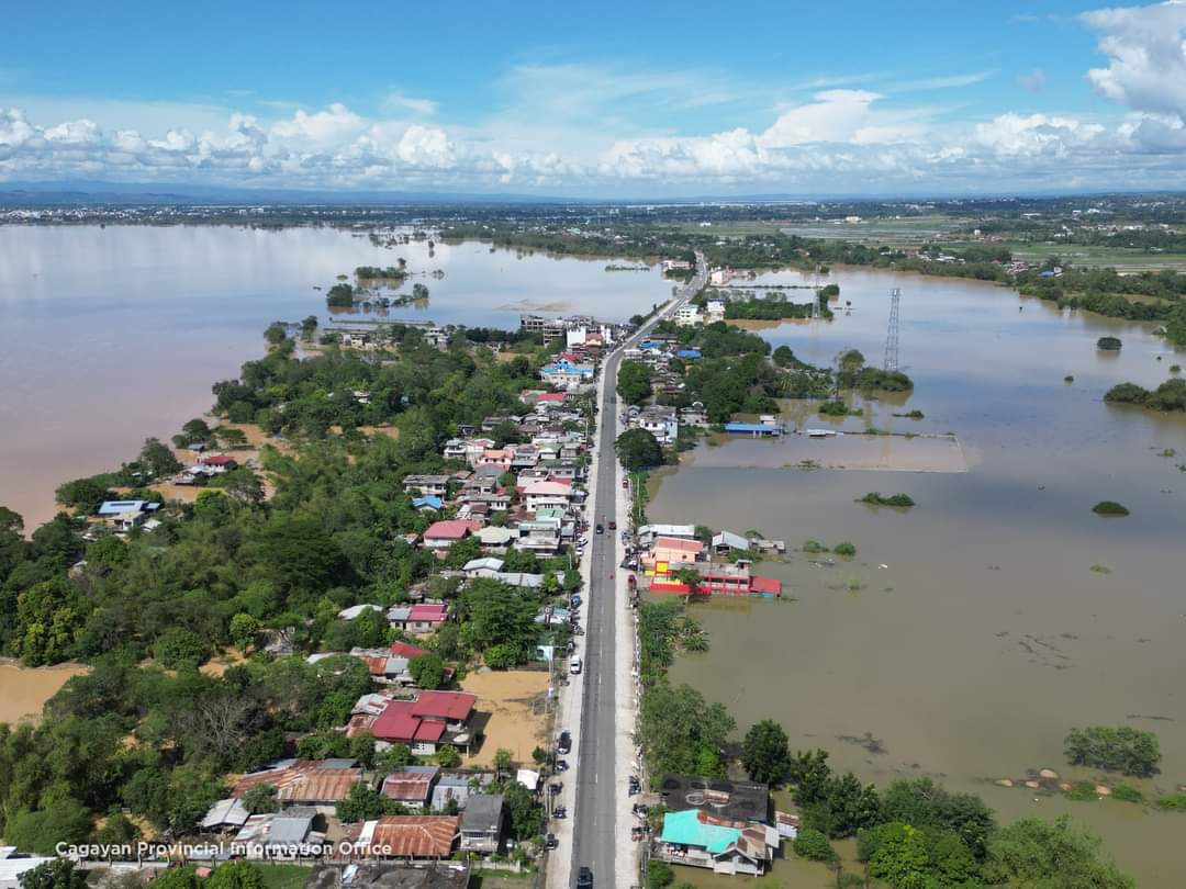 Houses in Tuguegarao City, Cagayan Province, Philippines, are submerged by floodwaters from the Cagayan River. Tourism activities in many places have been disrupted due to the impact of super typhoon Man-yi. Photo: Cagayan PIO