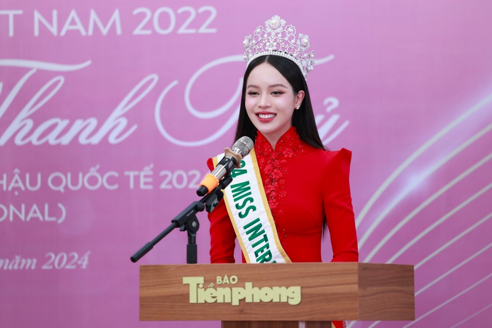 Hoa hau Thanh Thuy chia se ve hanh trinh tro thanh Hoa hau Quoc te 2024. Anh: Hai Nguyen