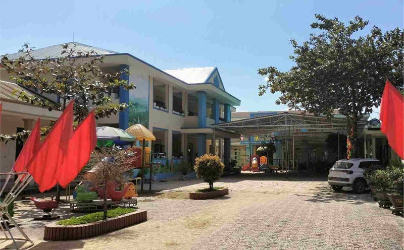The spacious 2-storey, 4-room school building at Huong Lien Kindergarten sponsored by the Golden Heart Social Support Fund. Photo: Tran Tuan