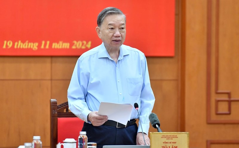 General Secretary To Lam requested to synchronously implement the streamlining of the organizational apparatus in conjunction with restructuring the staff. Photo: Dang Khoa