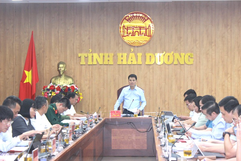Hai Duong Provincial People's Committee held a meeting in November 2024. Photo: Hai Duong Provincial Portal