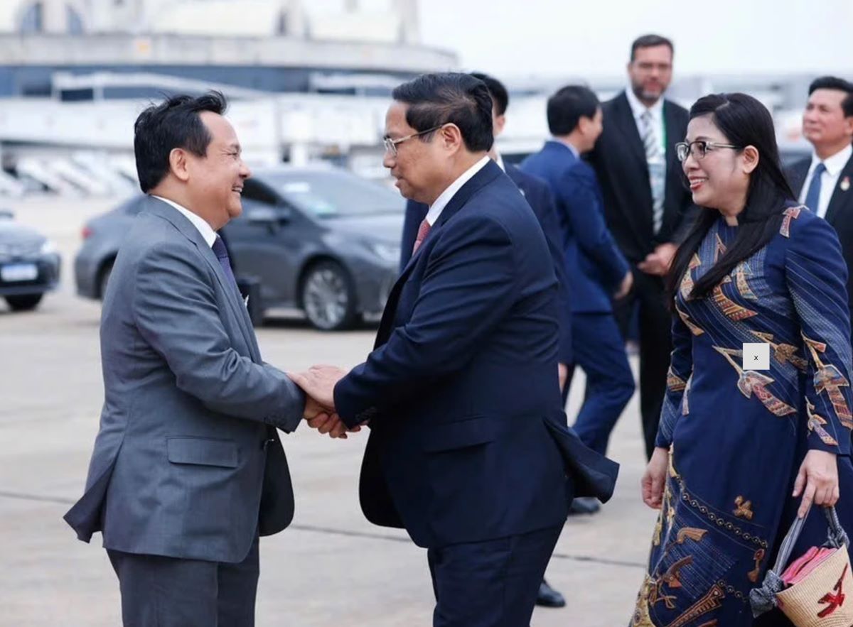 Farewell ceremony for Prime Minister Pham Minh Chinh and his wife at the end of their trip to attend the G20 Summit in Rio de Janeiro, Brazil. Photo: VNA