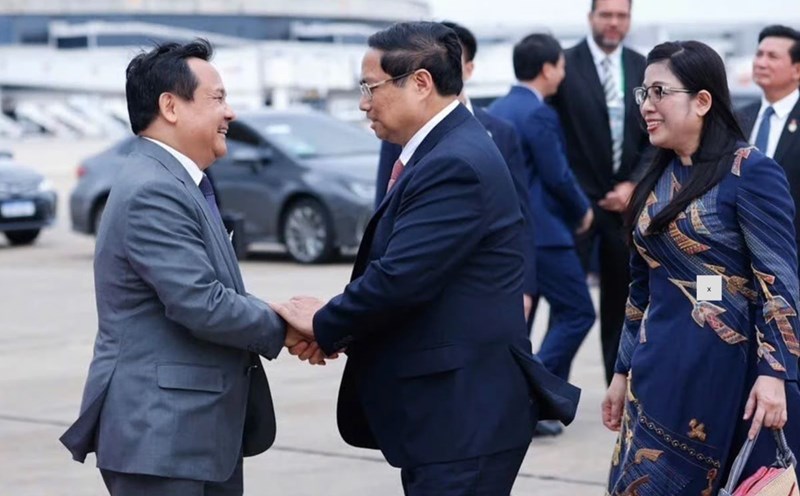 Farewell ceremony for Prime Minister Pham Minh Chinh and his wife at the end of their trip to attend the G20 Summit in Rio de Janeiro, Brazil. Photo: VNA