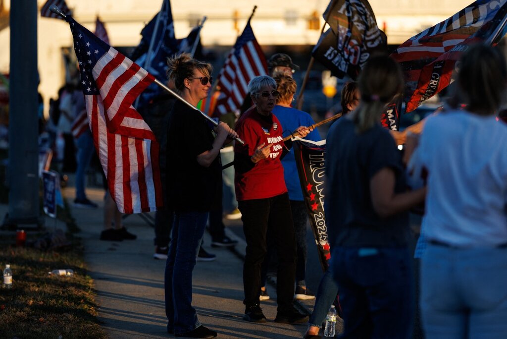 Supporters of former President Donald Trump in Easton, Pennsylvania. Photo: AFP