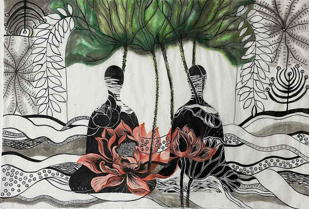 The exhibition "Vietnamese Sausagey" is a fateful encounter between three female artists. Photo: Vietnam Fine Arts Museum