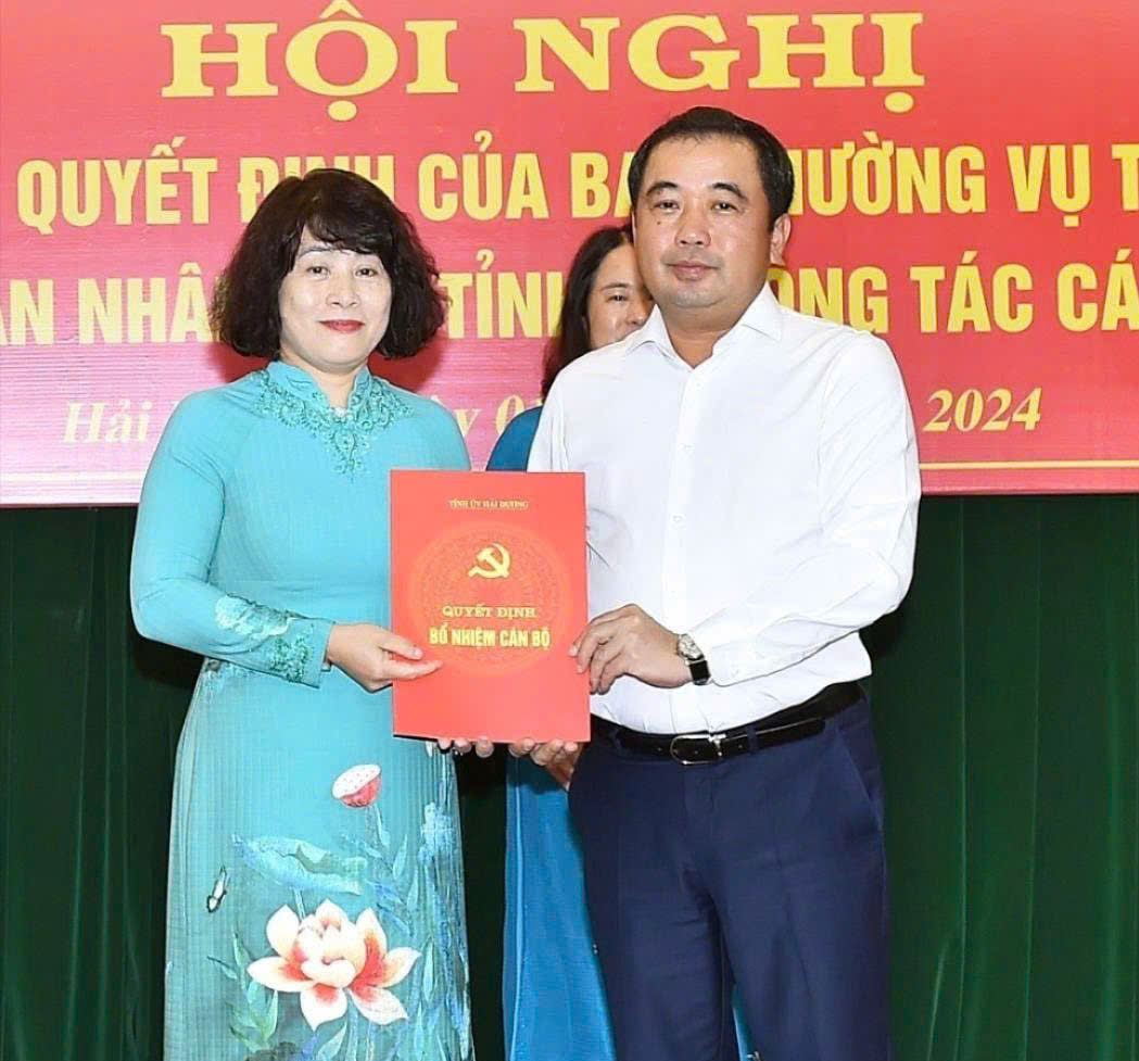 Ms. Pham Thi Thu Hien - Deputy Director of the Department of Labor, War Invalids and Social Affairs of Hai Duong province was elected to hold the position of Chairwoman of the Provincial Women's Union. Photo: Hai Duong Provincial Portal