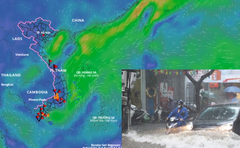 Cold air and bad weather patterns may cause heavy rain in the Central region from November 3. Source: Vietnam Disaster Monitoring System. Photo collage: An An