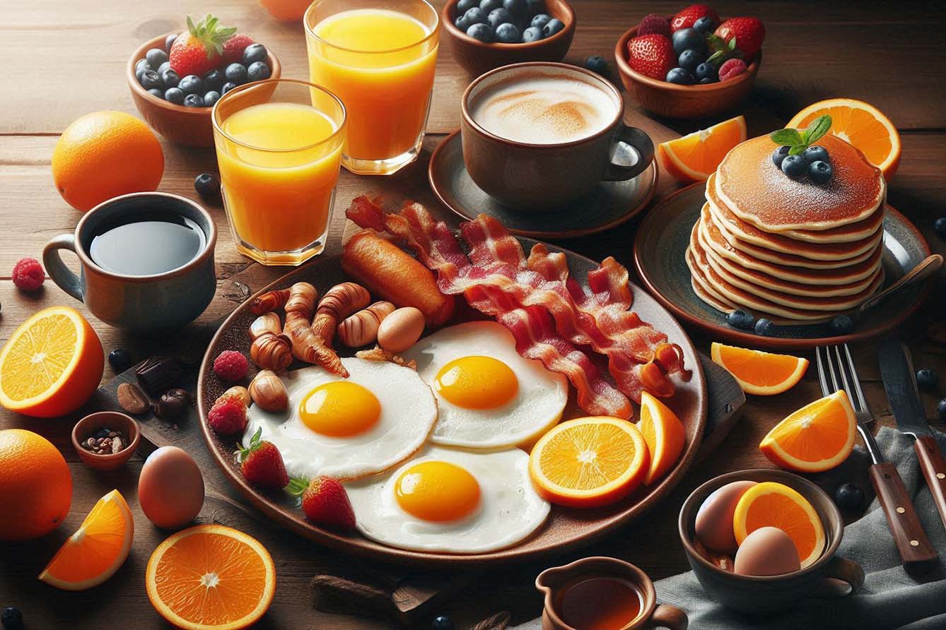 Eating a big breakfast and a smaller dinner may have some health benefits. Photo - AI: Ngoc Thuy