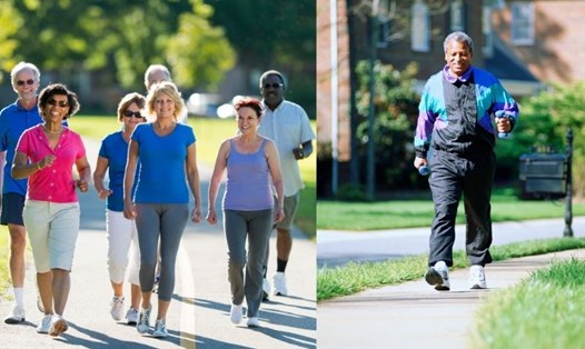 Người cao tuổi nên đi bộ nhanh 2km/ngày. Đồ họa: Hạ Mây