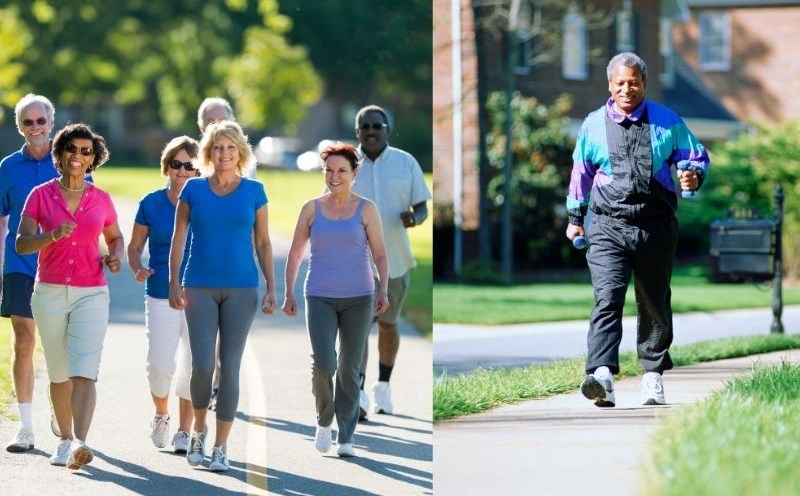 Elderly people should walk 2km/day. Graphics: Ha May