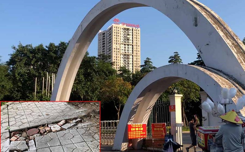 Many parks in Hanoi are shabby and degraded. Photo: Lan Huong - Thao Van.
