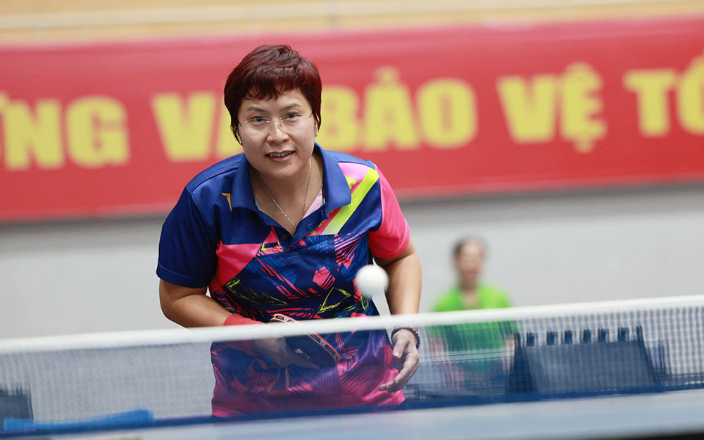 Journalist Nguyen Thi Khanh Hoa - Lao Dong Newspaper won the Gold Medal in the women's singles table tennis event. Photo: Hai Nguyen