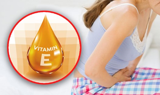 Cách sử dụng vitamin E giúp các chị em giảm đau bụng kinh. Đồ họa: Tuấn Anh.
