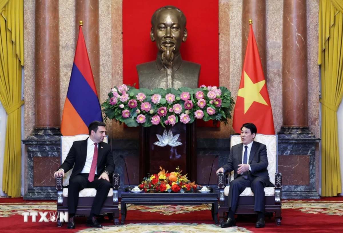 President Luong Cuong receives Speaker of the Armenian Parliament Alen Simonyan. Photo: VNA