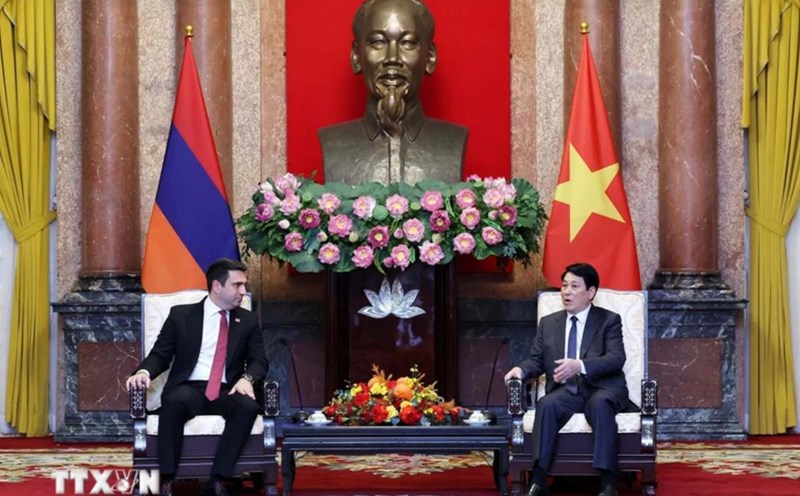 President Luong Cuong receives Speaker of the Armenian Parliament Alen Simonyan. Photo: VNA