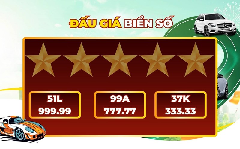 A series of five-digit license plates worth billions of dong are available in the auction on November 21