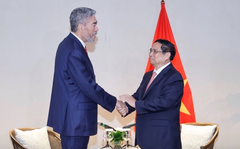 Prime Minister Pham Minh Chinh received Mr. Miguel Mejia - General Secretary of the United Left Movement (MIU) Party, Minister of Regional Integration Policy of the Dominican Republic. Photo: VNA
