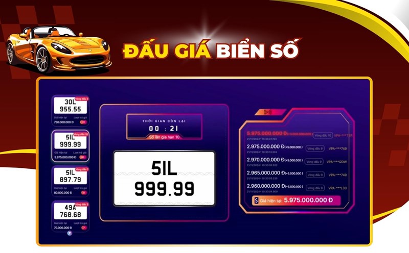 Admire the moment the license plate 51L-999.99 surpassed the 9 billion mark