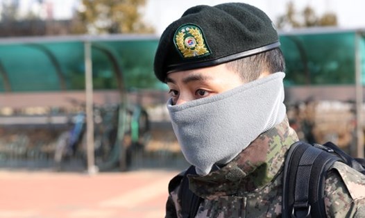 V nhóm BTS đang trong thời gian nhập ngũ. Ảnh: Yonhap