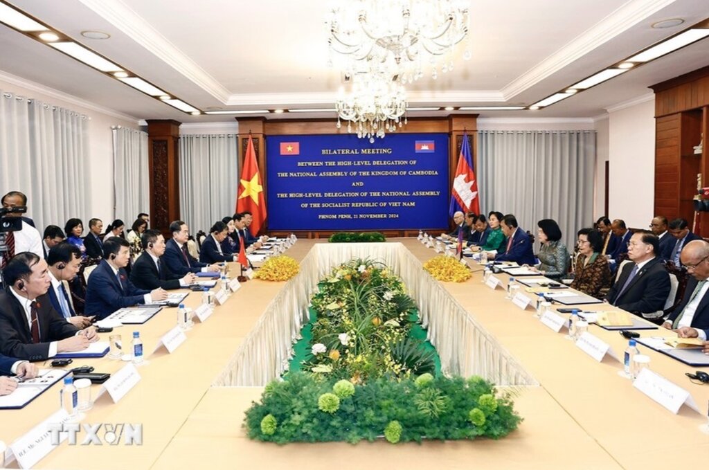 View of the talks at the Cambodian National Assembly headquarters. Photo: VNA