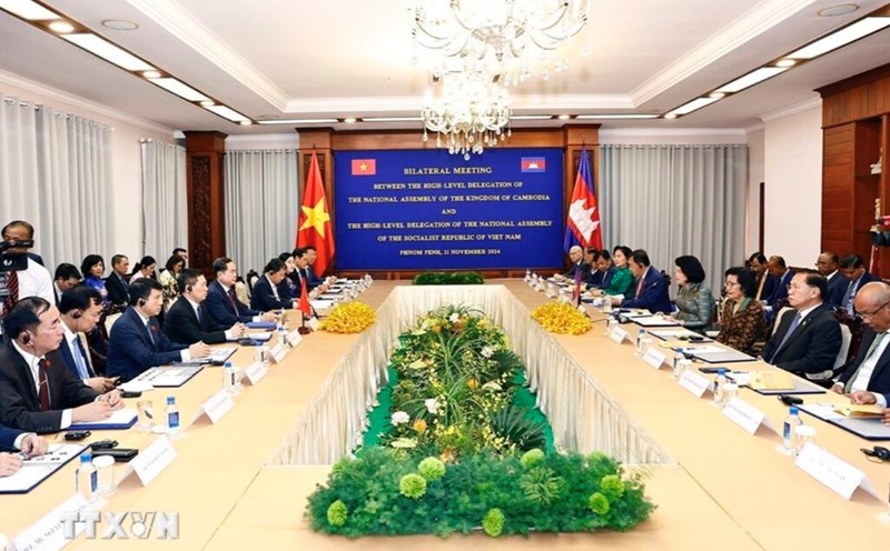 View of the talks at the Cambodian National Assembly headquarters. Photo: VNA