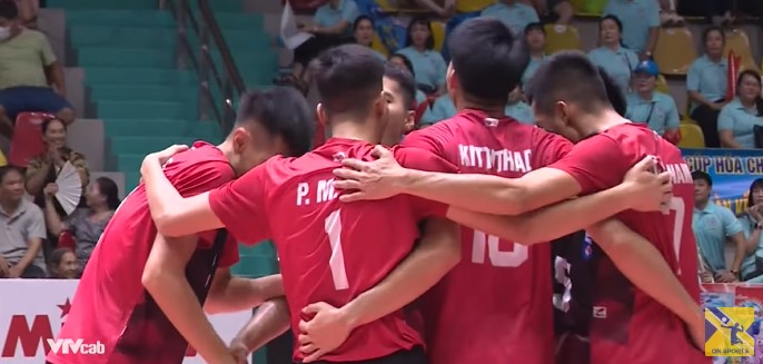 Tan Cang The Cong temporarily leads the 2024 National Volleyball Championship. Photo: Cut from video
