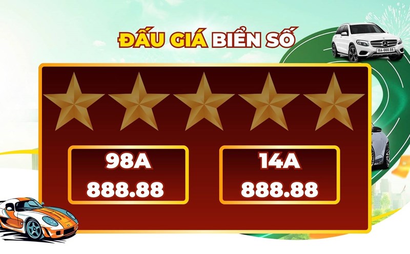 Pair of five-digit number plates worth billions of dong in the auction on November 22