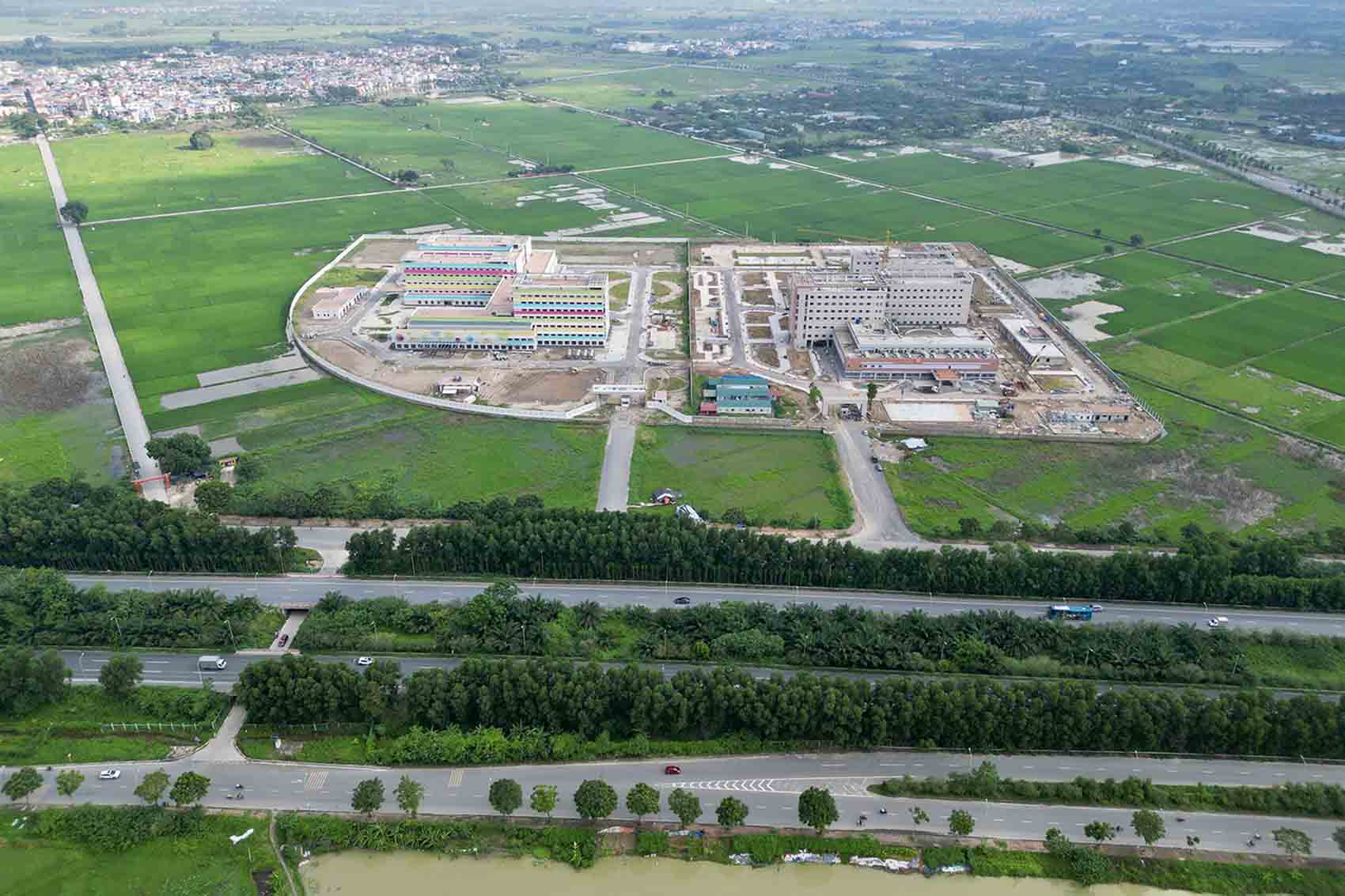 Project of National Children's Hospital, Branch 2 and National Maternity Hospital, Branch 2 in Quoc Oai (Hanoi). Photo: Huu Chanh