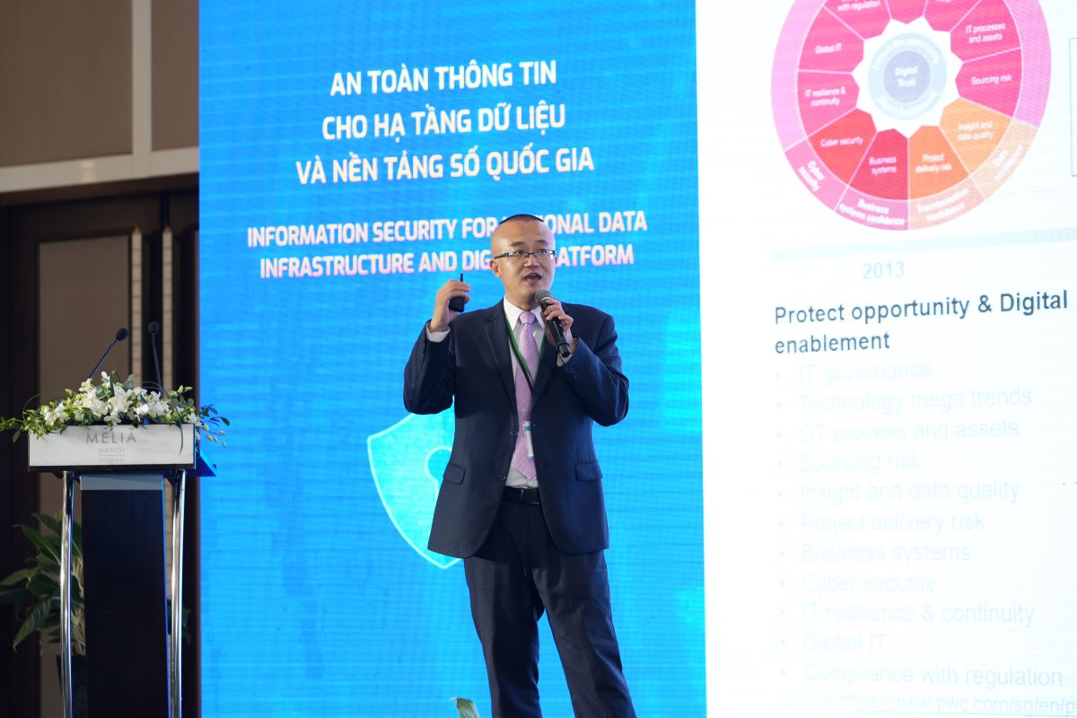 Huawei shares initiatives to promote digital trust and cybersecurity in Vietnam's national digital transformation roadmap. Photo: Linh Nhat