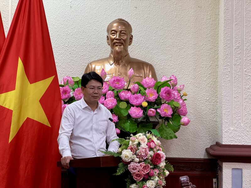 Deputy Minister of Justice Nguyen Thanh Tinh - Head of the Organizing Committee - gave a speech to direct and launch the Award. Photo: Anh Vu