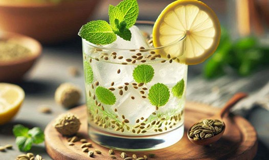 Uống một ly nước hạt thì là vào buổi sáng có thể hỗ trợ tiêu hóa hiệu quả. Ảnh - AI: Ngọc Thùy