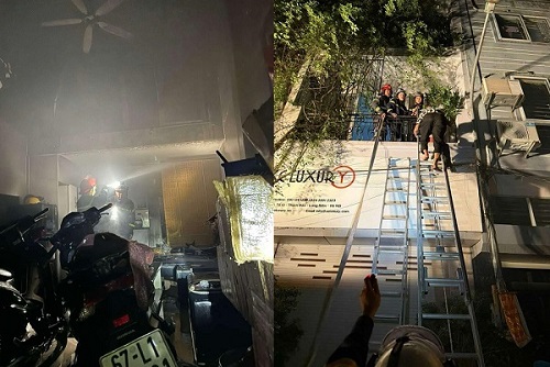 A house burned down on the night of November 21 in Thach Ban. Photo: Duc Tuan