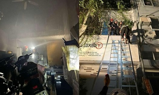 Ngôi nhà bị cháy trong đêm 21.11 tại Thạch Bàn. Ảnh: Đức Tuấn