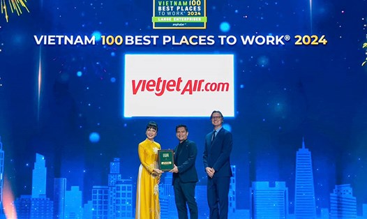 Hãng hàng không Vietjet lọt top “Nơi làm việc tốt nhất Việt Nam 2024”. Ảnh: Vietjet