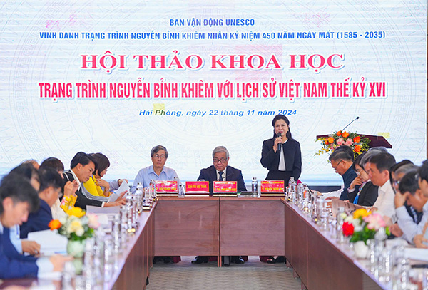 Scene of the conference honoring Trang Trinh Nguyen Binh Khiem held in Hai Phong on November 22. Photo: Dam Thanh