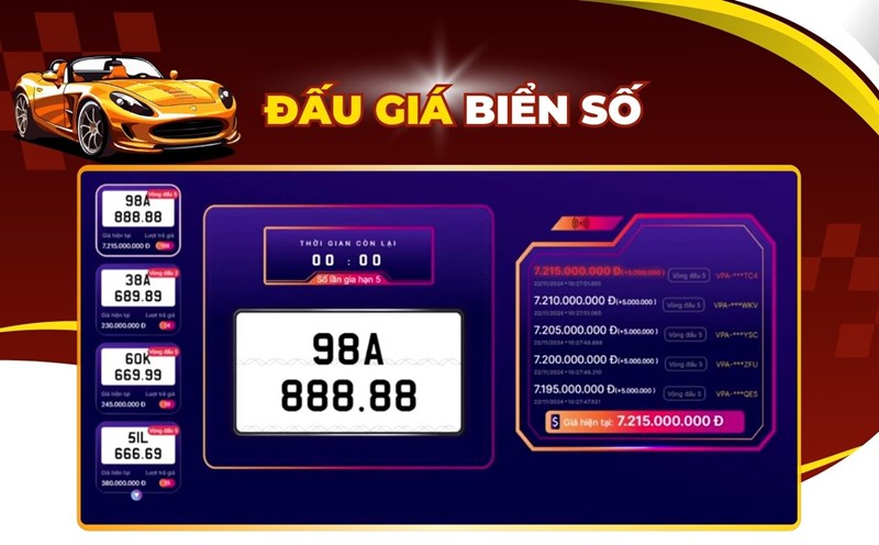 There was a license plate that exceeded the 11 billion mark in the auction on November 22