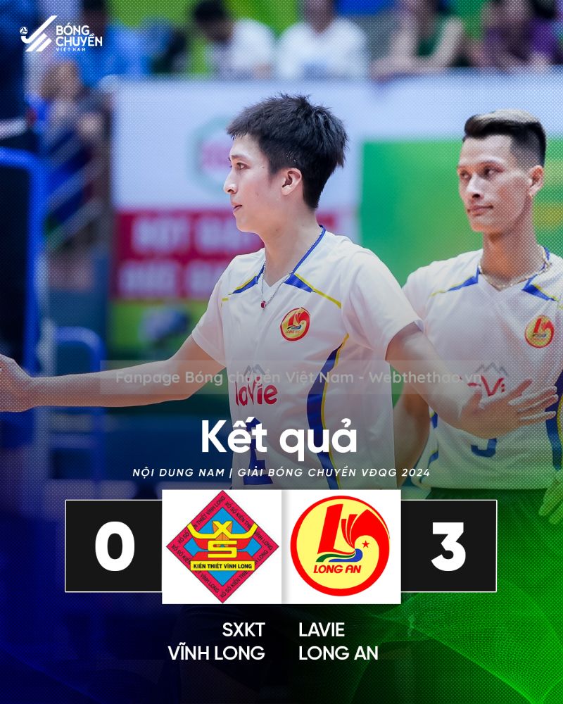 Long An thang 3-0 truoc Vinh Long. Anh: Bong chuyen Viet Nam