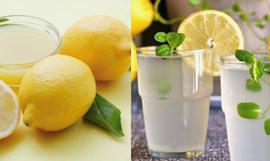 Uống nước chanh ấm có thể là một phương pháp tự nhiên giúp giảm nồng độ axit uric trong cơ thể. Đồ hoạ: Hương Giang