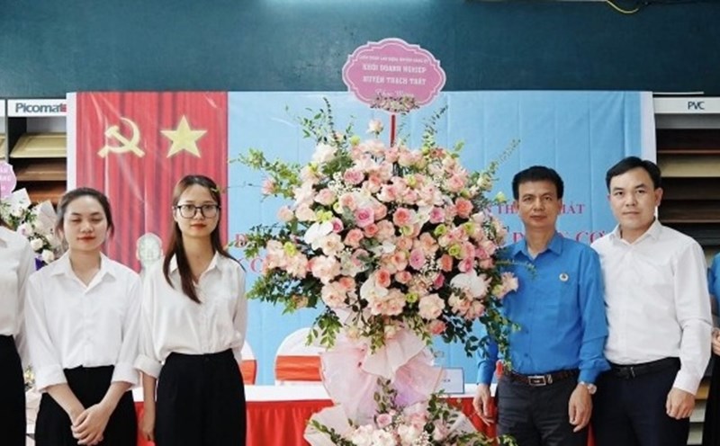 The Thach That District Labor Federation successfully organized the Congress to establish the Hai Dang Plastic Joint Stock Company's grassroots trade union in August 2024. Photo: Grassroots Trade Union