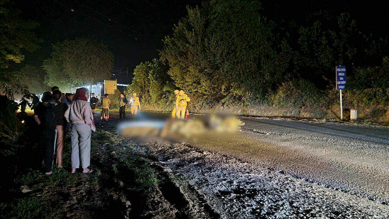 Scene of the accident that killed a female worker in Hoa Binh. Photo: Dang Tinh