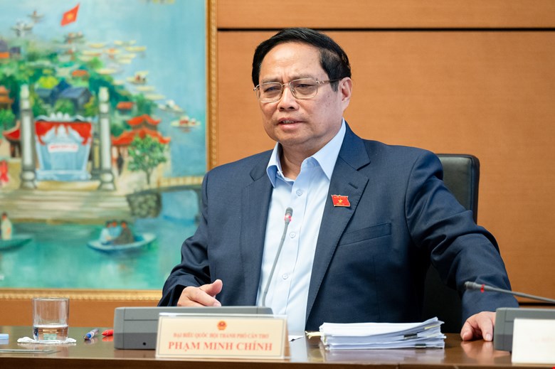Prime Minister Pham Minh Chinh spoke about the “blue team, red team” bidding that led to many cases of officials being disciplined continuously. Photo: Pham Dong