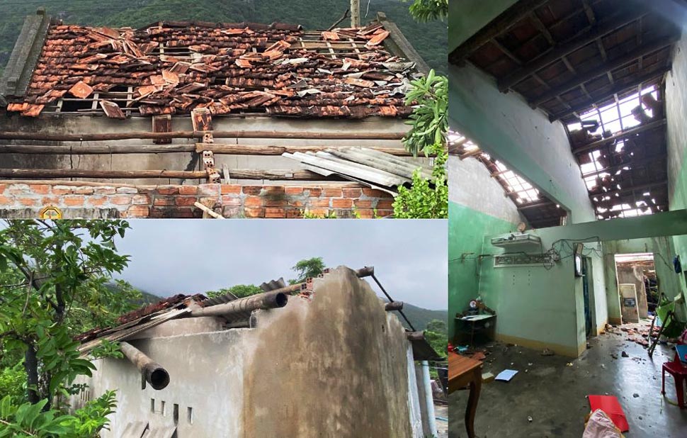 The tornado damaged many houses in Phu Yen. Photo: Police