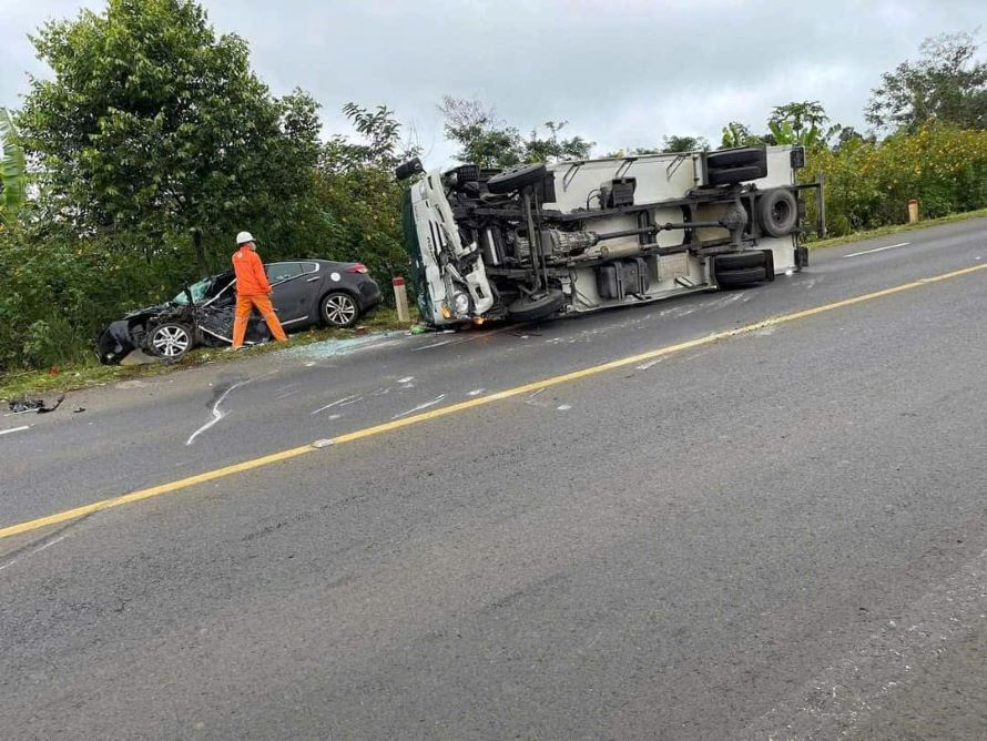 Accident scene. Photo: Bao Lam