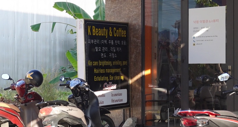 Advertising signs on many streets in Da Nang are all in foreign languages. Photo: Nguyen Linh