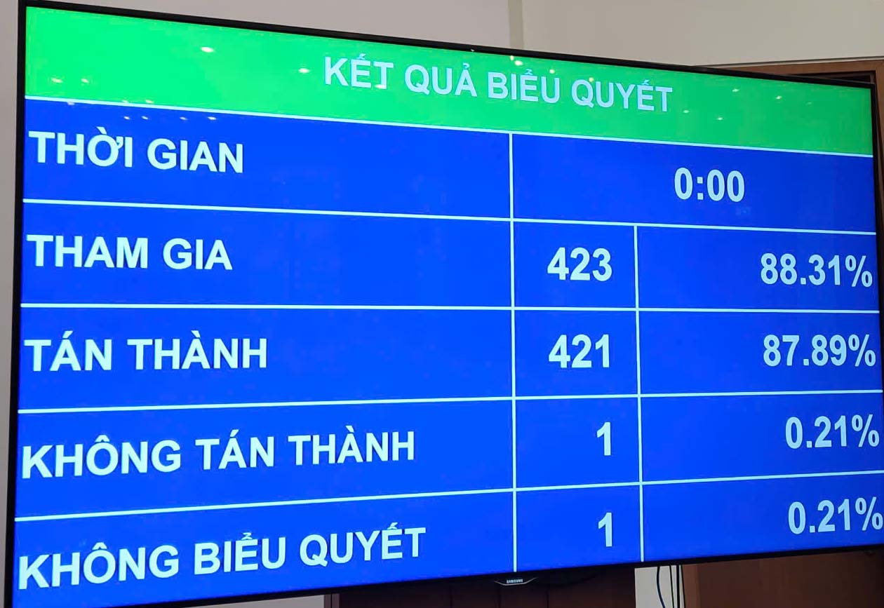 Ket qua bieu quyet. Anh: Cao Nguyen.