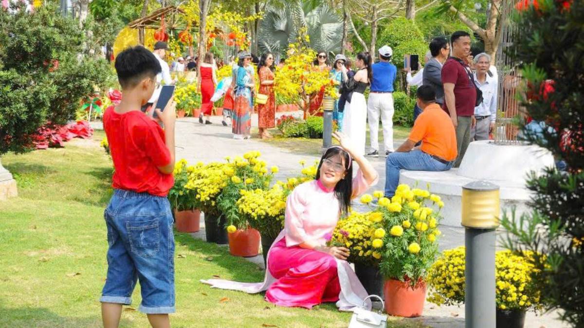 Can Tho Art Flower Garden Tet Giap Thin 2024. Photo: Yen Phuong