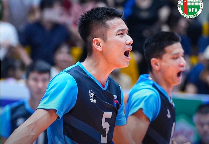 The Cong Tan Cang meets LPB Ninh Binh at the 2024 national volleyball tournament. Photo: VFV