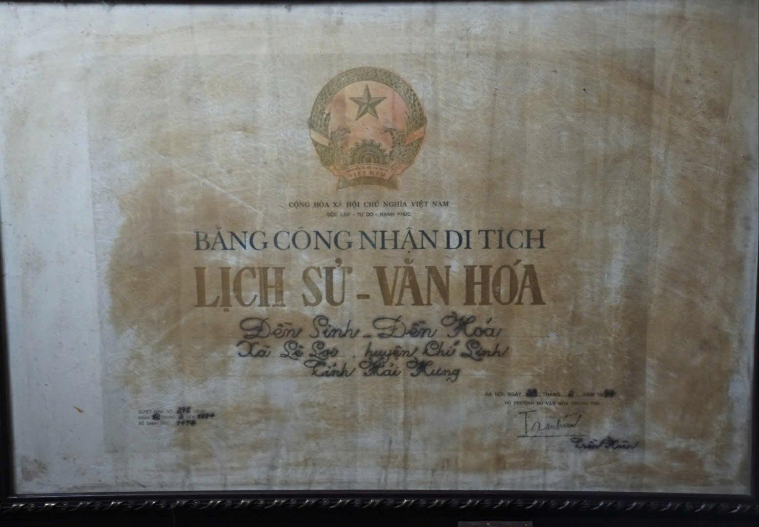 Nam 1994, den Mau Sinh duoc cong nhan la di tich lich su van hoa quoc gia Anh: Cong Hoa